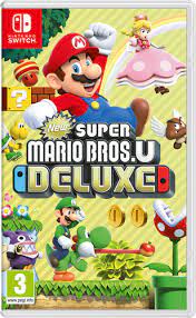 Portada del juego con mario saltando y Luigi arriba de yoshi